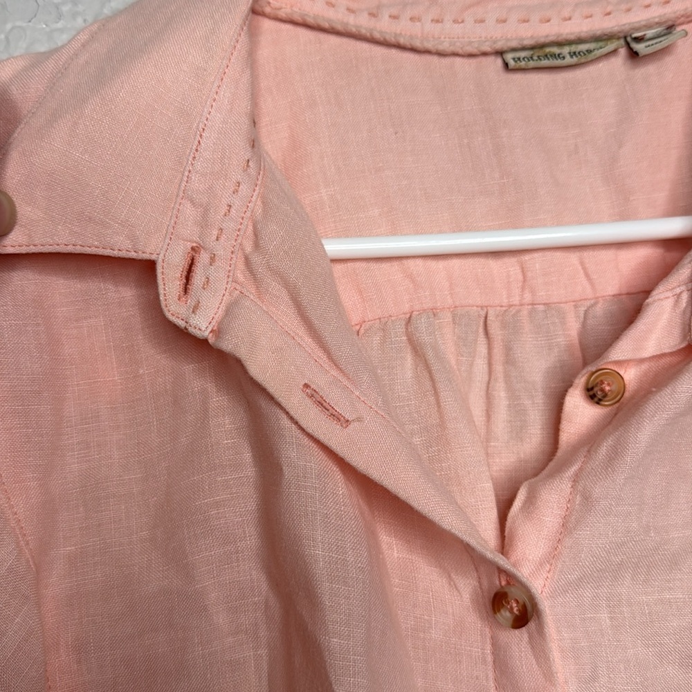Holding Horses Anthropologie Linen Peplum Top Size M - Picture 8 of 9